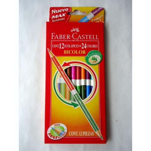 Lápices L.Roja Bicolor x 12=24 Colores Faber Castell (68509