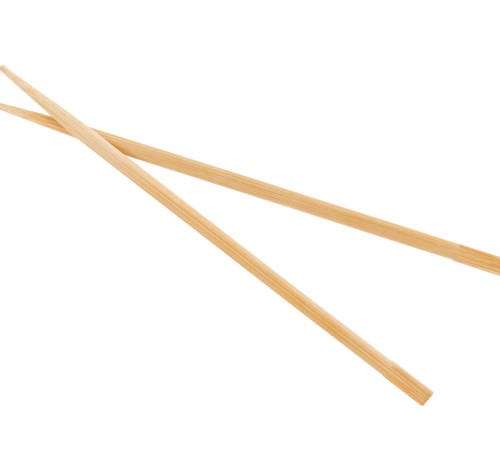 Pair of wooden chopsticks isolated on white (excluding the shadow)